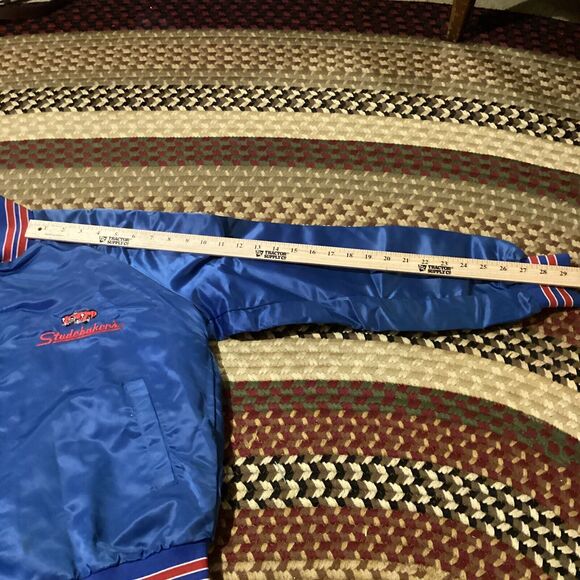 Vintage Chalk Line Studabaker's Atlanta GA Car Blue/Red Satin Jacket Sz Small - Picture 12 of 16